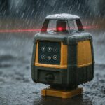niveau laser sous la pluie
