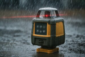 niveau laser sous la pluie